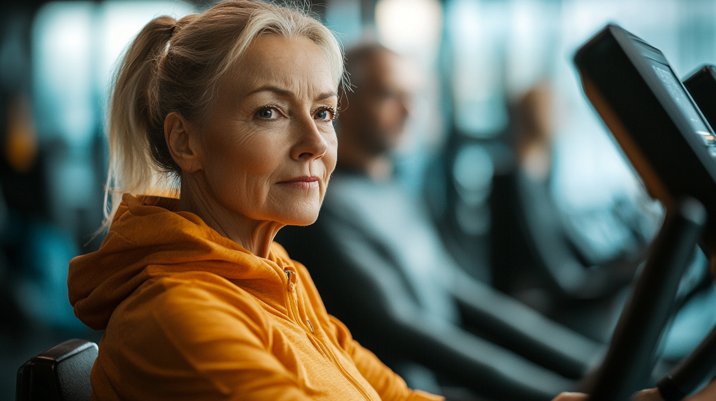 Літні люди займаються кардіо вправами